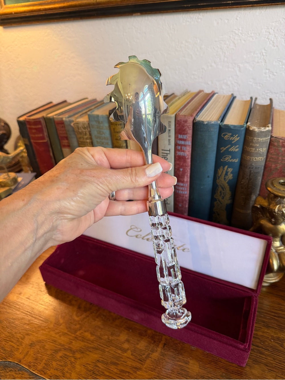 😎3/$20‼️Vintage NIB Crystal Handle Spaghetti Server – Silver Plated - Picture 10 of 17